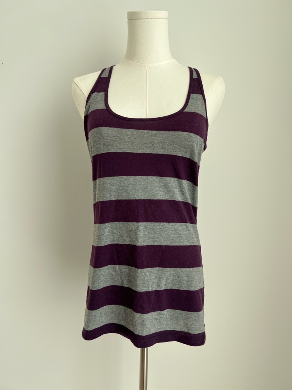 Y2K Bluenotes Purple & Gray Striped Tank Top